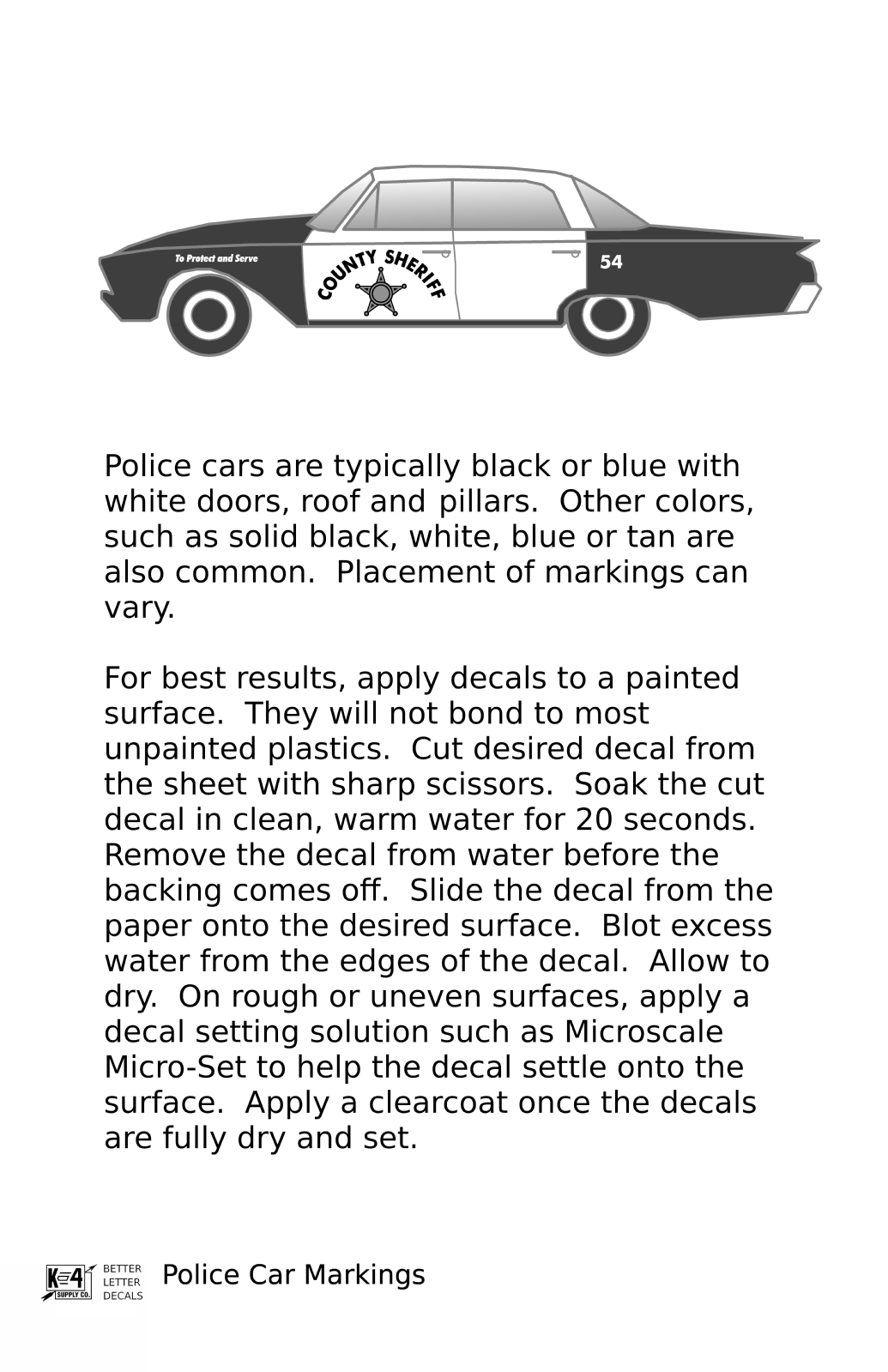 Police Car Markings  Gold, Silver Black and White