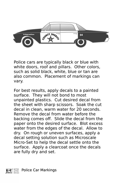 Police Car Markings  Gold, Silver Black and White