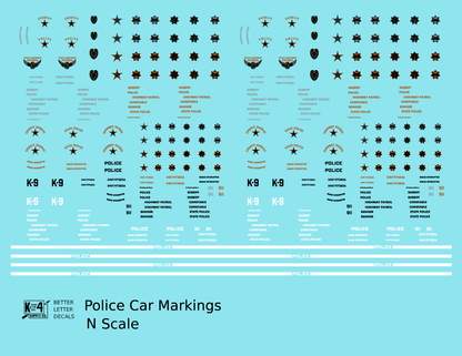 Police Car Markings  Gold, Silver Black and White