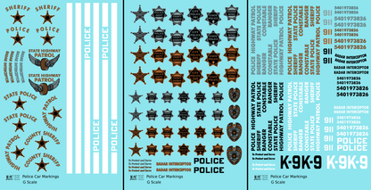 Police Car Markings  Gold, Silver Black and White