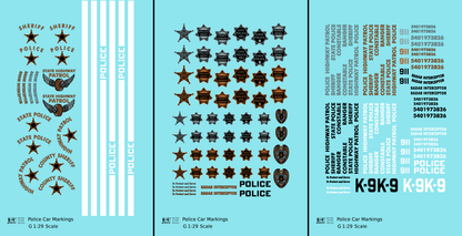 Police Car Markings  Gold, Silver Black and White