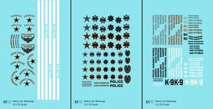 Police Car Markings  Gold, Silver Black and White