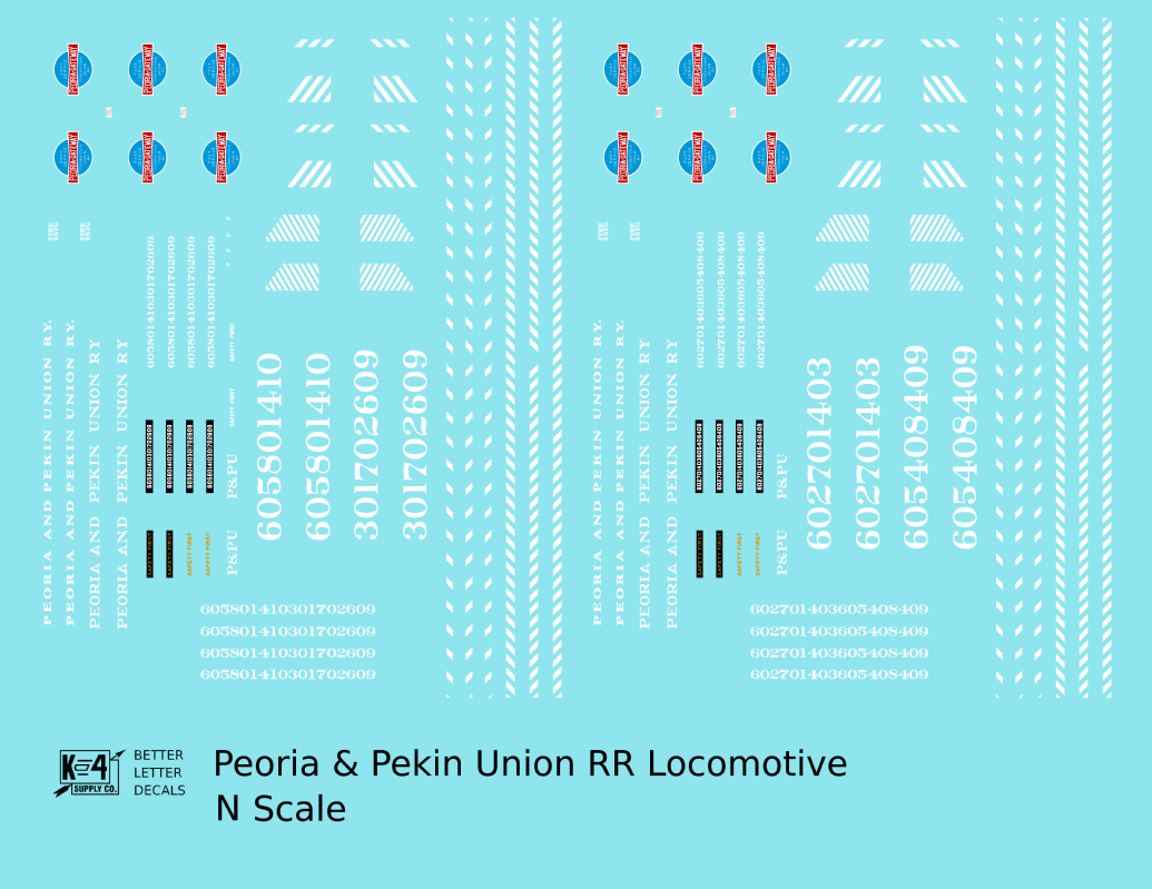 Peoria and Pekin Union Diesel Locomotive White