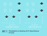 Philadelphia & Reading 36 Ft Wood Boxcar Black and White