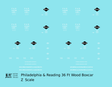 Philadelphia & Reading 36 Ft Wood Boxcar Black and White