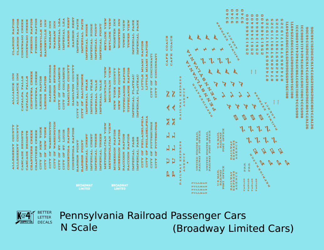 Pennsylvania Railroad Broadway Ltd Passenger Car Bronze Gold