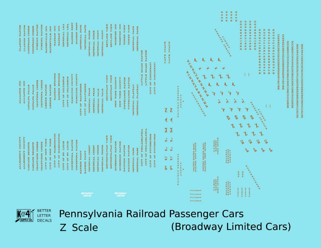 Pennsylvania Railroad Broadway Ltd Passenger Car Bronze Gold