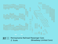 Pennsylvania Railroad Broadway Ltd Passenger Car Bronze Gold  - Decal - Choose Scale