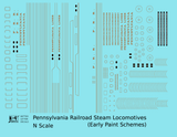 Pennsylvania Railroad Early Striped Steam Locomotive Gold and Silver