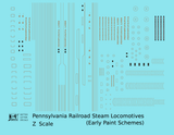 Pennsylvania Railroad Early Striped Steam Locomotive Gold and Silver
