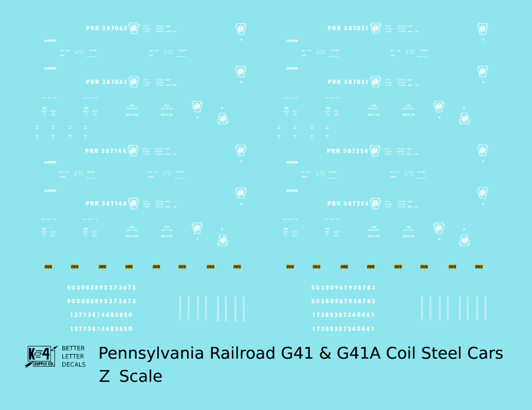 Pennsylvania Railroad G41 and G41A Coil Steel Car White