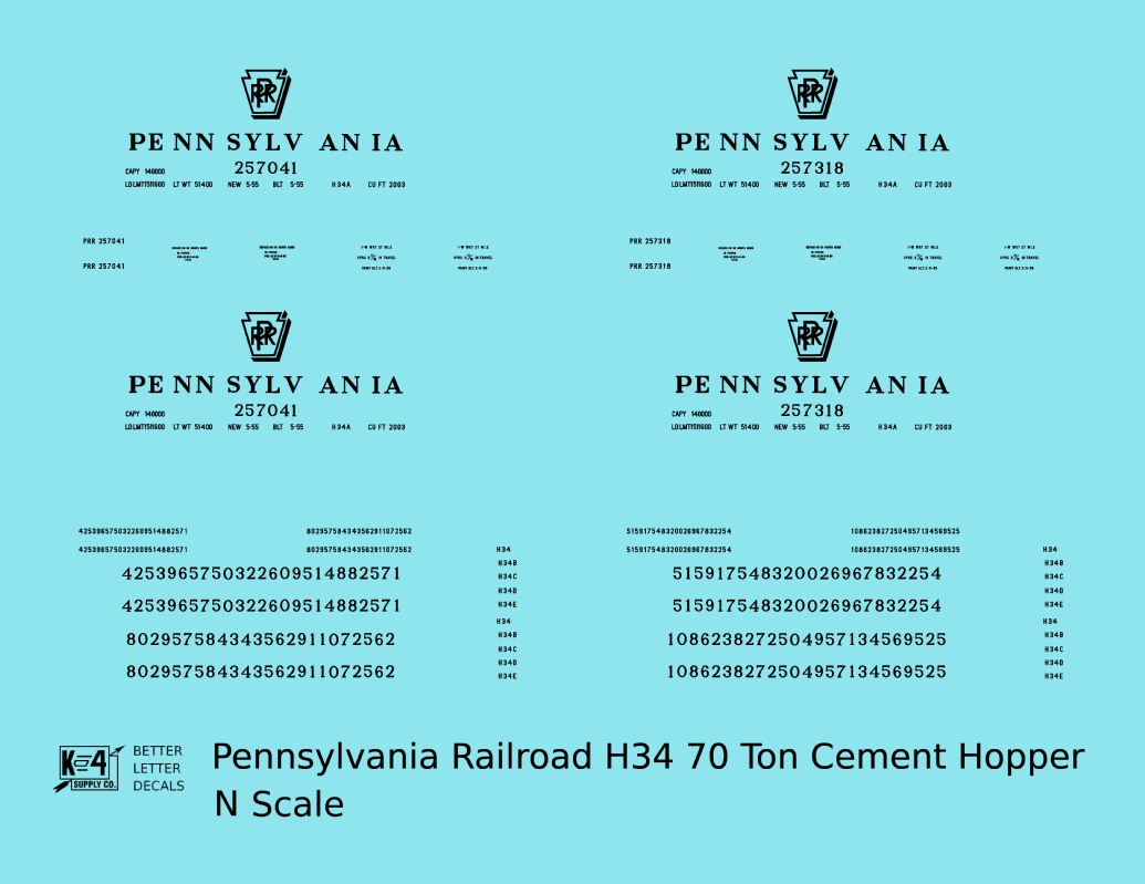 Pennsylvania Railroad H34 Cement Covered Hopper Black