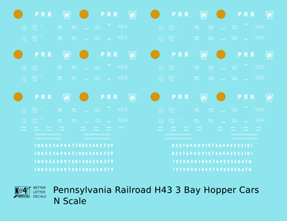 Pennsylvania Railroad PRR H43 3 Bay Hopper White Late Scheme