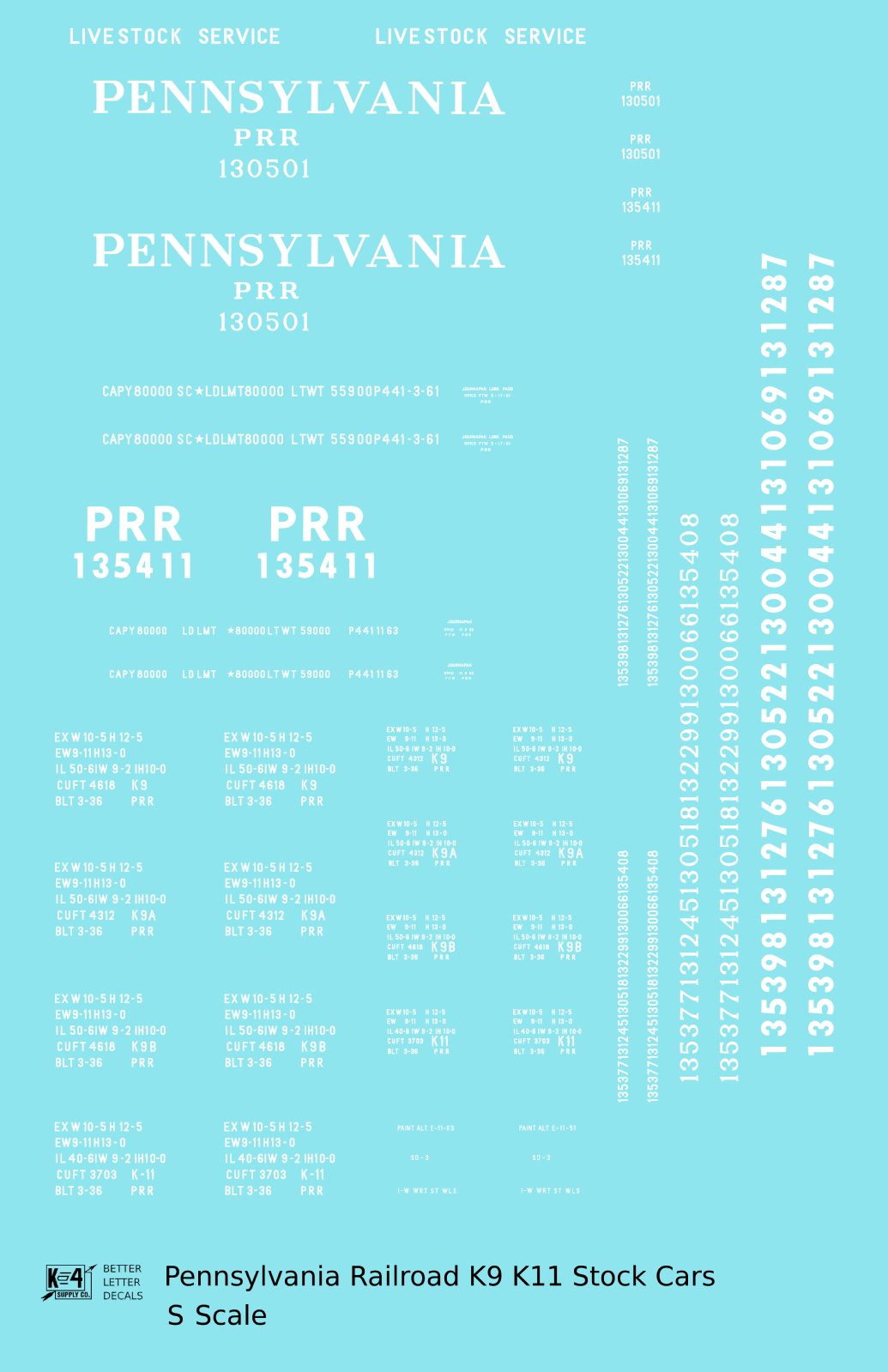 Pennsylvania Railroad K9, K11 Stock Car White