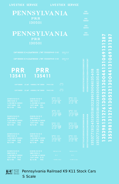 Pennsylvania Railroad K9, K11 Stock Car White