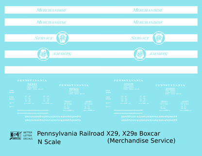 Pennsylvania Railroad 40 Ft Merchandise Service Boxcar White All White