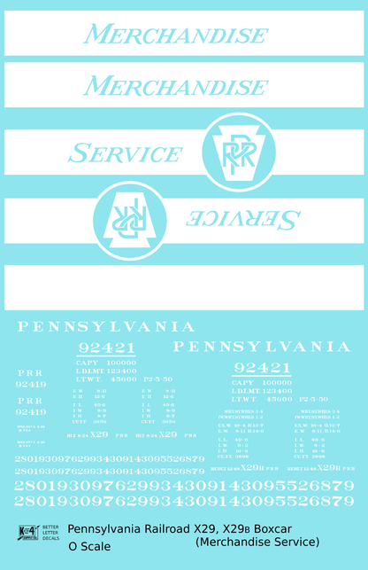 Pennsylvania Railroad 40 Ft Merchandise Service Boxcar White All White