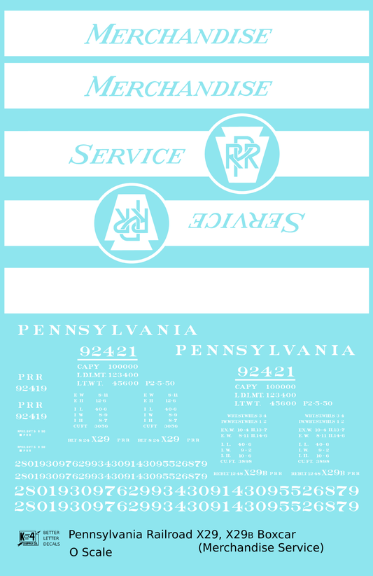 Pennsylvania Railroad 40 Ft Merchandise Service Boxcar White All White