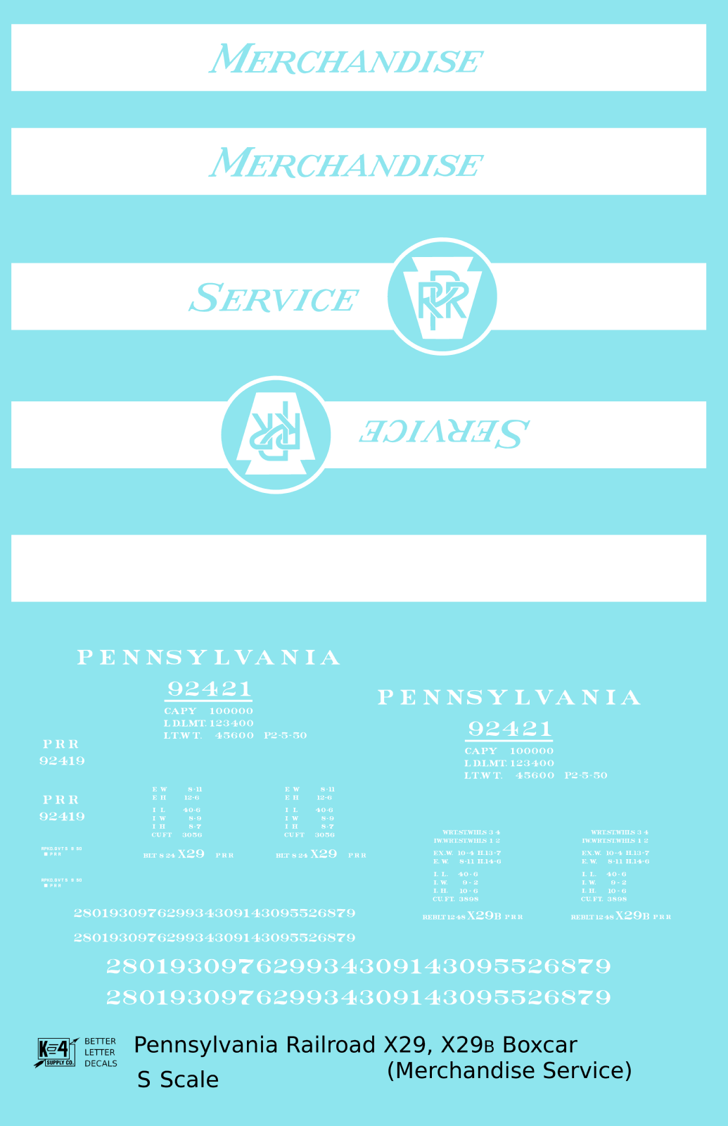 Pennsylvania Railroad 40 Ft Merchandise Service Boxcar White All White