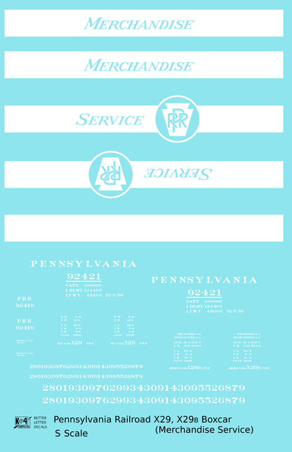 Pennsylvania Railroad 40 Ft Merchandise Service Boxcar White All White