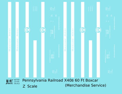 Pennsylvania Railroad 60 Ft Merchandise Service Boxcar White All White
