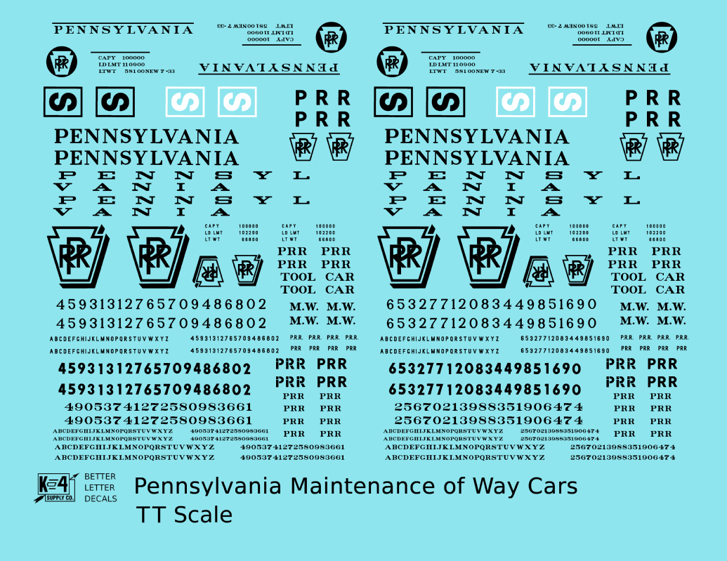 Pennsylvania Railroad PRR MOW Maintenance Of Way Cars Black