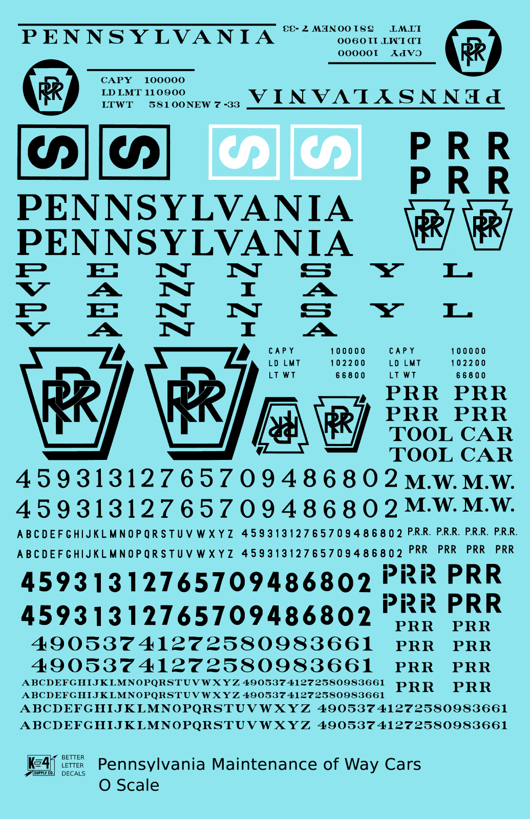 Pennsylvania Railroad PRR MOW Maintenance Of Way Cars Black