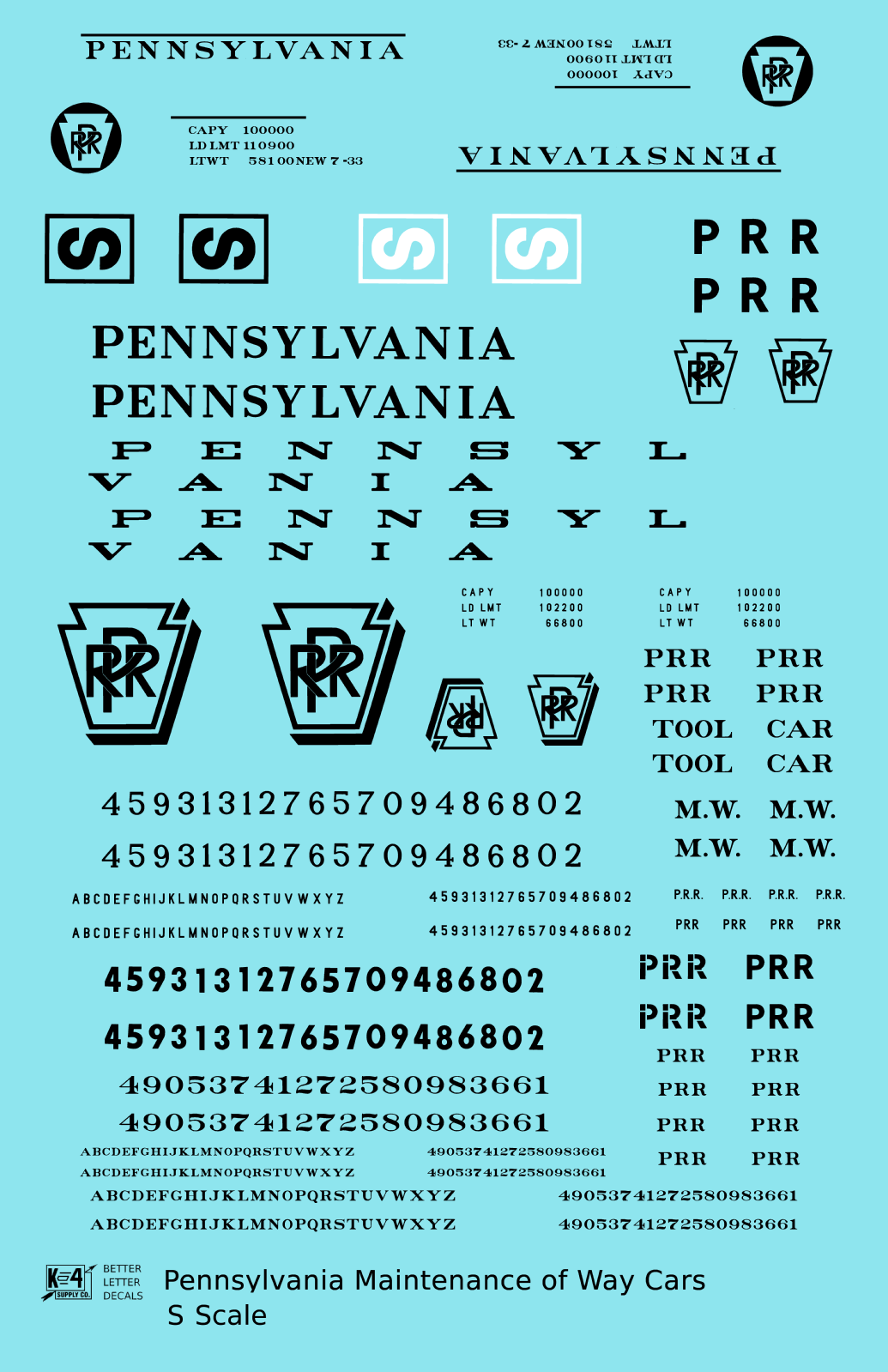 Pennsylvania Railroad PRR MOW Maintenance Of Way Cars Black