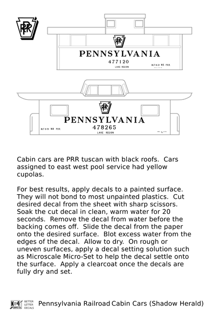 Pennsylvania Railroad PRR Cabin Car Caboose White Shadow Herald