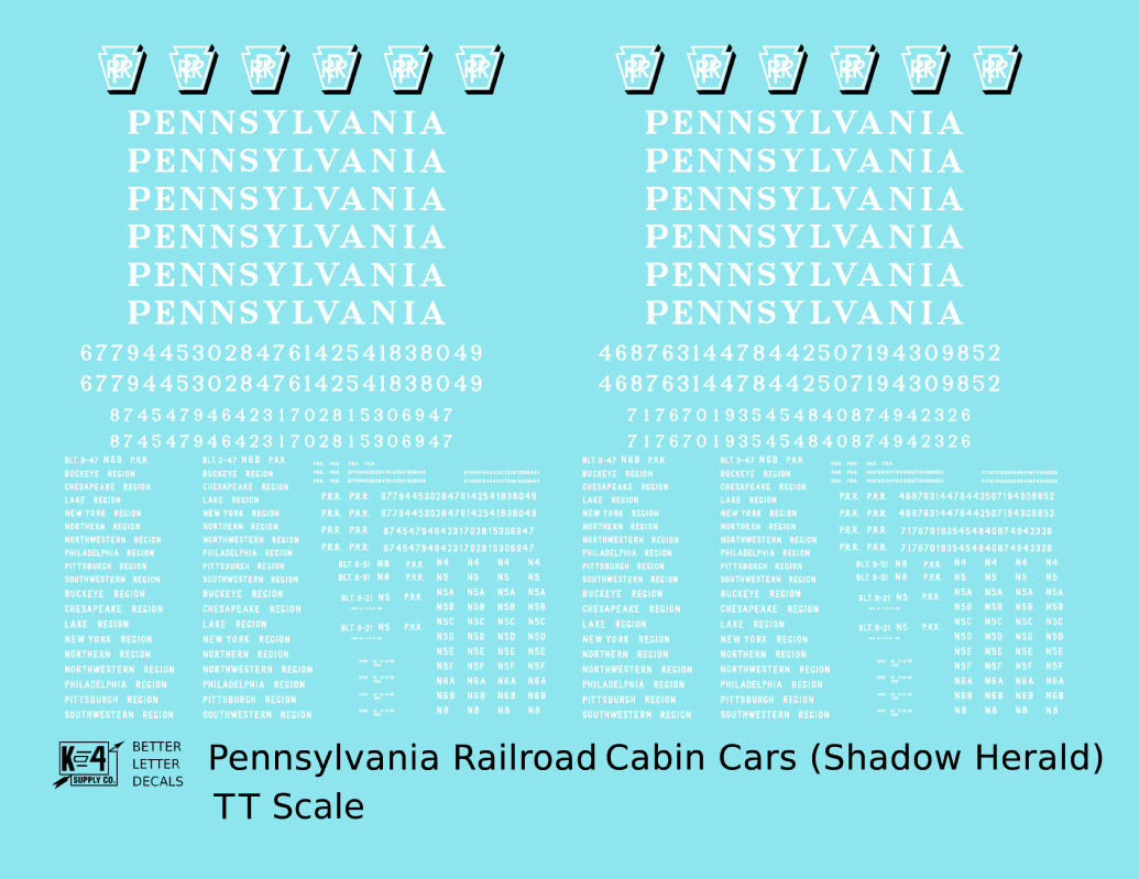 Pennsylvania Railroad PRR Cabin Car Caboose White Shadow Herald