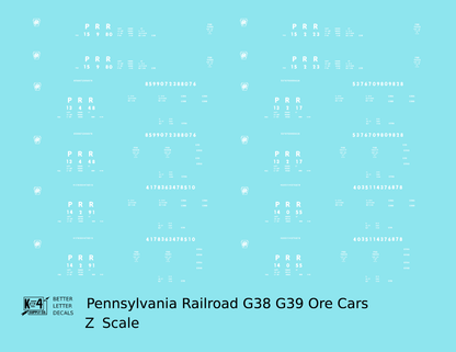 Pennsylvania Railroad G38 / G39 Ore Cars White