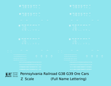 Pennsylvania Railroad G38 G39 Ore Car White Full Name