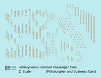 Pennsylvania Railroad Pittsburgher, Business Passenger Cars Bronze Gold  - Decal - Choose Scale