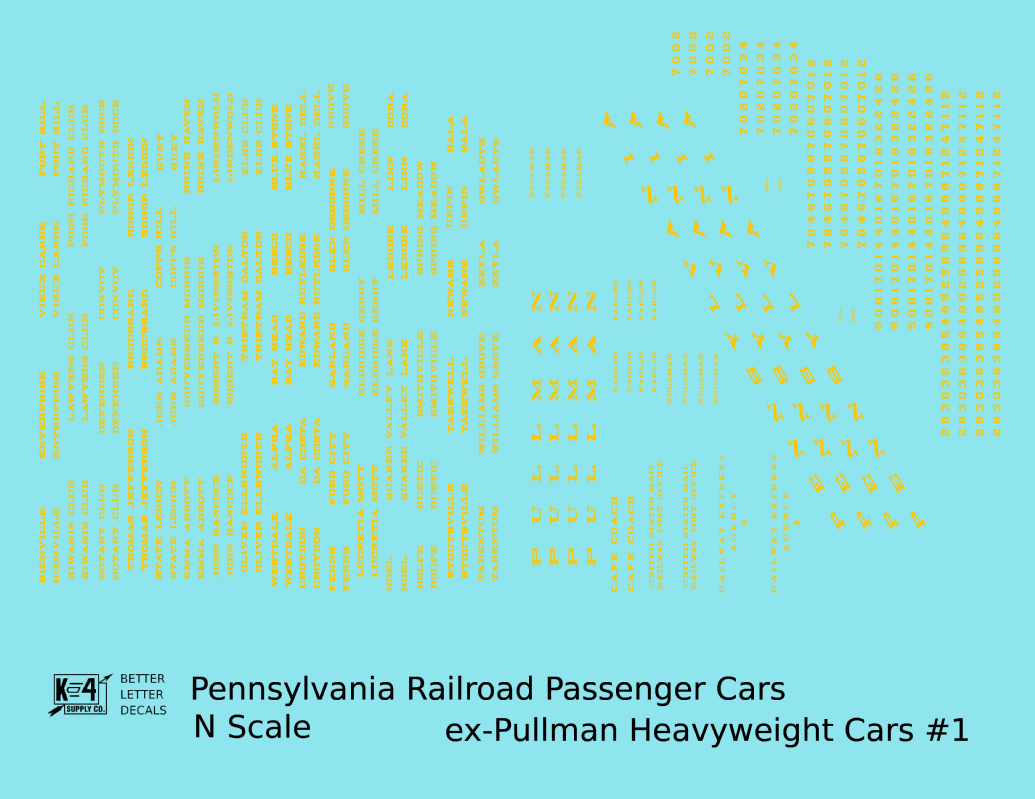 Pennsylvania Railroad Ex-Pullman Heavyweight Passenger Cars Dulux Gold #1