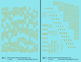 Pennsylvania Railroad Ex-Pullman Heavyweight Passenger Cars Dulux Gold #1 - Decal - Choose Scale