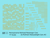 Pennsylvania Railroad Ex-Pullman Heavyweight Passenger Cars Dulux Gold #2 - Decal - Choose Scale