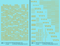 Pennsylvania Railroad Ex-Pullman Heavyweight Passenger Cars Dulux Gold #2 - Decal - Choose Scale