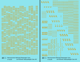 Pennsylvania Railroad Ex-Pullman Heavyweight Passenger Cars Dulux Gold #2 - Decal - Choose Scale