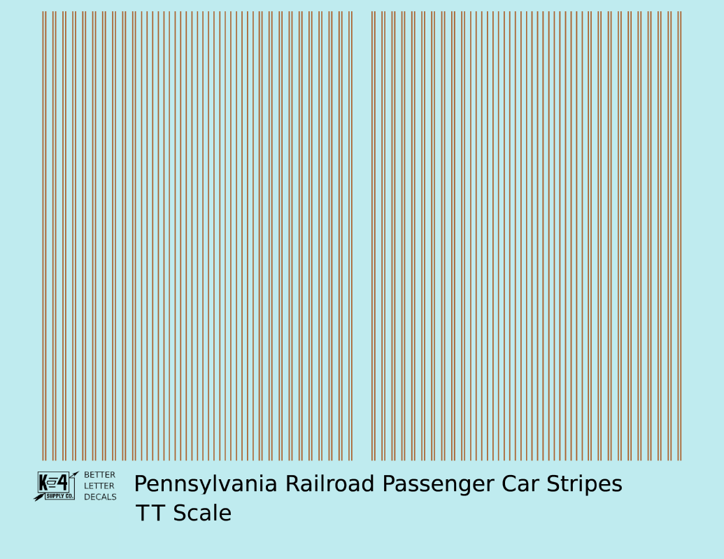 Pennsylvania Railroad Passenger Car Stripes  Bronze Gold