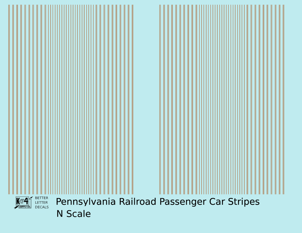 Pennsylvania Railroad Passenger Car Stripes  Bronze Gold