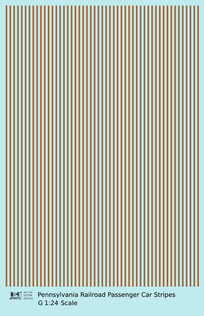 Pennsylvania Railroad Passenger Car Stripes  Bronze Gold