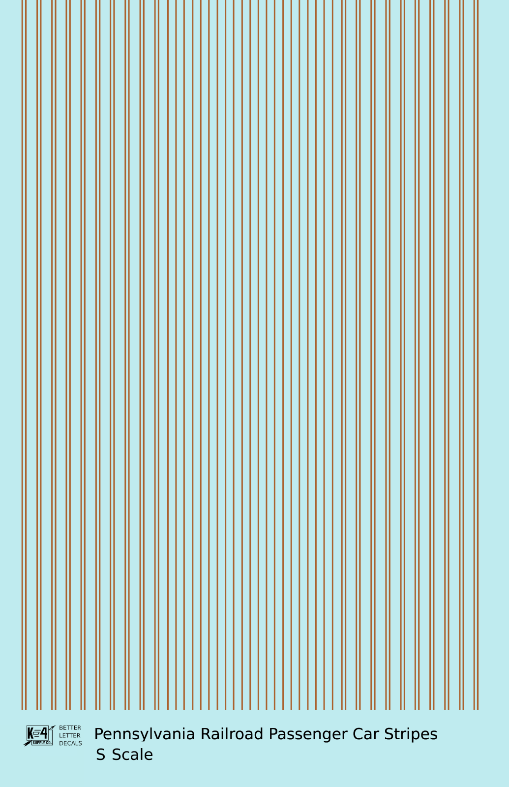 Pennsylvania Railroad Passenger Car Stripes  Bronze Gold