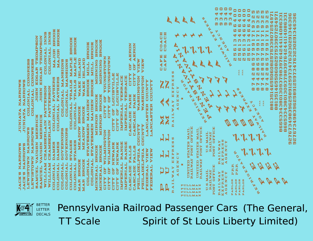 Pennsylvania Railroad Spirit Of St Louis, General, Liberty Ltd Passenger Cars Bronze Gold