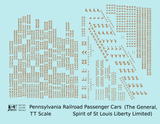 Pennsylvania Railroad Spirit Of St Louis, General, Liberty Ltd Passenger Cars Bronze Gold  - Decal - Choose Scale