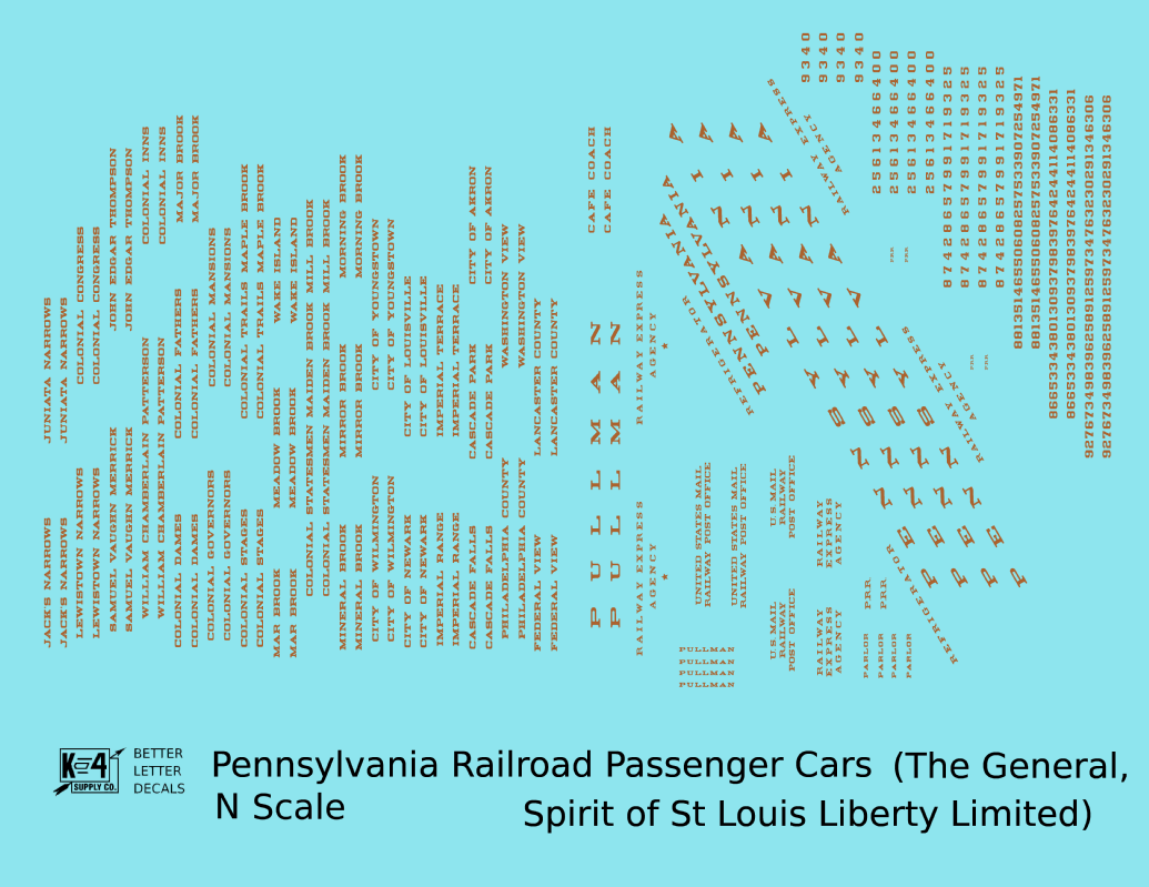 Pennsylvania Railroad Spirit Of St Louis, General, Liberty Ltd Passenger Cars Bronze Gold
