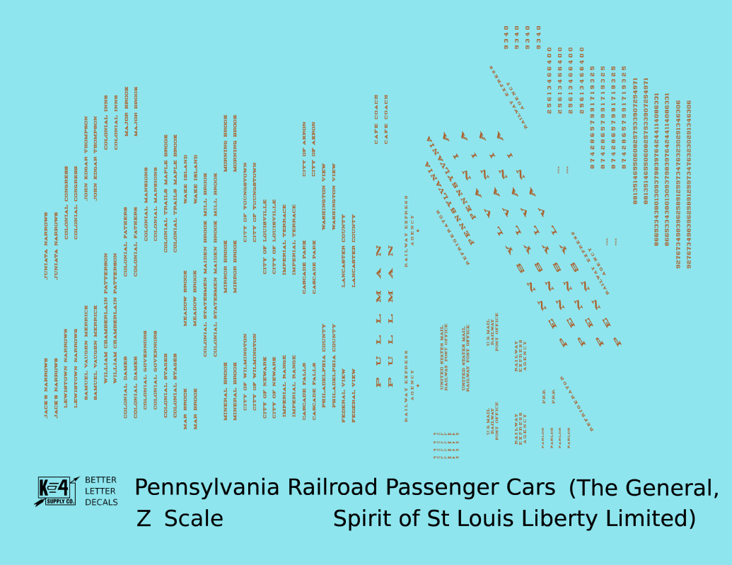 Pennsylvania Railroad Spirit Of St Louis, General, Liberty Ltd Passenger Cars Bronze Gold