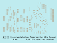 Pennsylvania Railroad Spirit Of St Louis, General, Liberty Ltd Passenger Cars Bronze Gold  - Decal - Choose Scale