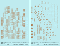 Pennsylvania Railroad Spirit Of St Louis, General, Liberty Ltd Passenger Cars Bronze Gold  - Decal - Choose Scale