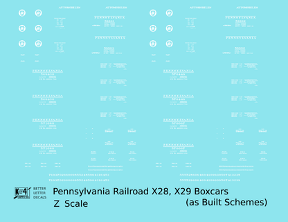 Pennsylvania Railroad PRR X28 and X29 Boxcar White As Built Scheme