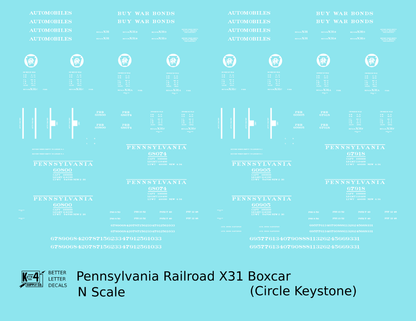 Pennsylvania Railroad X31 Boxcar White Circle Herald